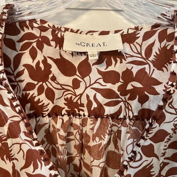 The GREAT - Floral Print V-Neck Crop Top - Picture 5 of 5